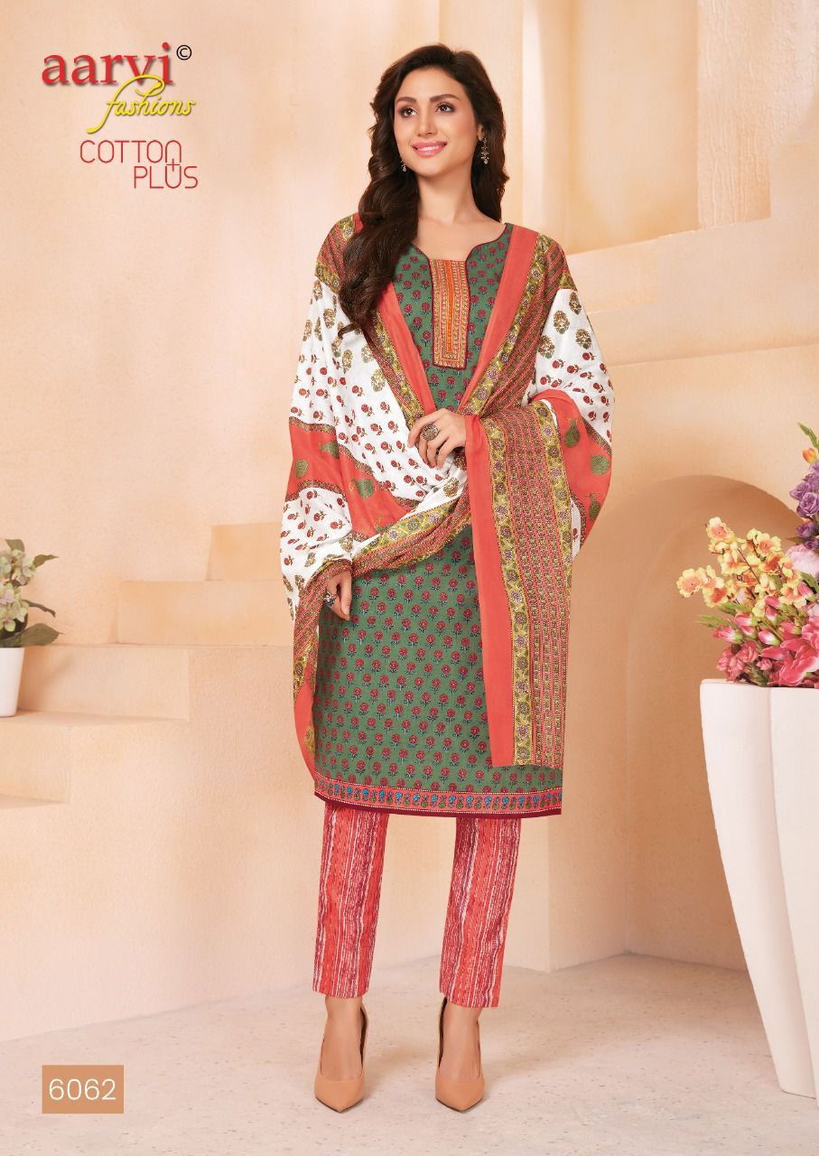 Aarvi Fashion Cotton Fancy Casual Wear Printed Designer Dress Material Collection